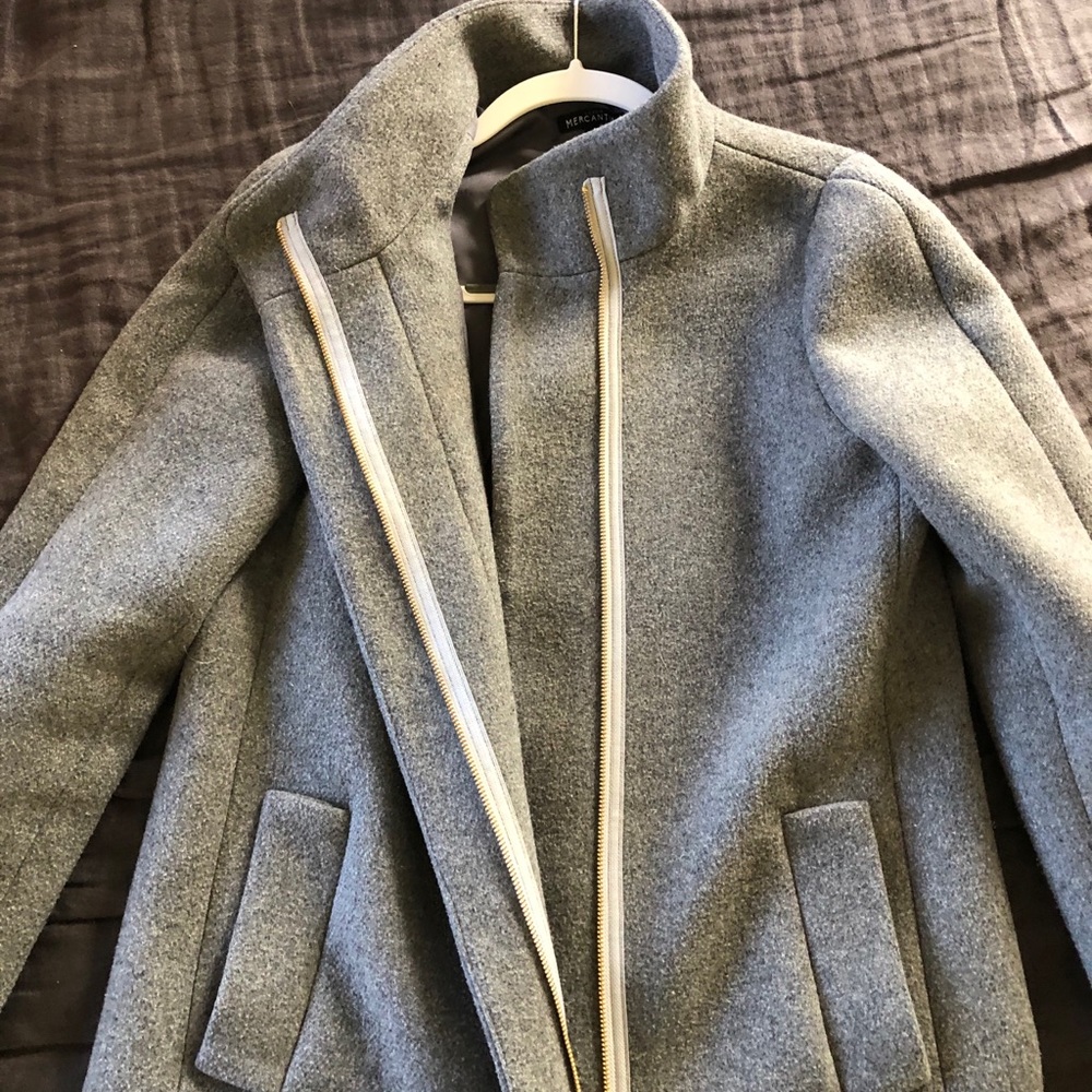 J. Crew Mercantile Grey Wool Coat